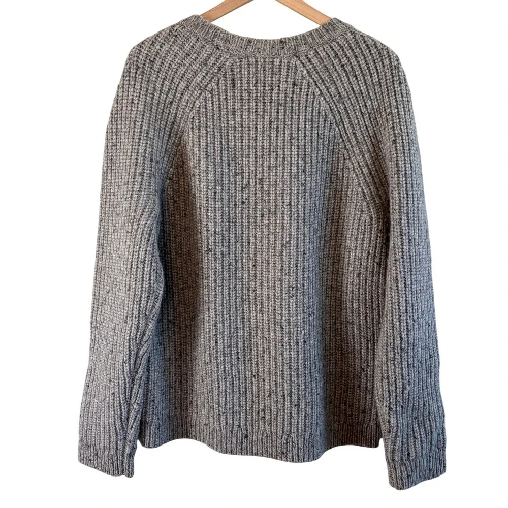 Theory Martig Nobello Merino Cashmere Wool Chunky Knit Sweater XL Gray Marl